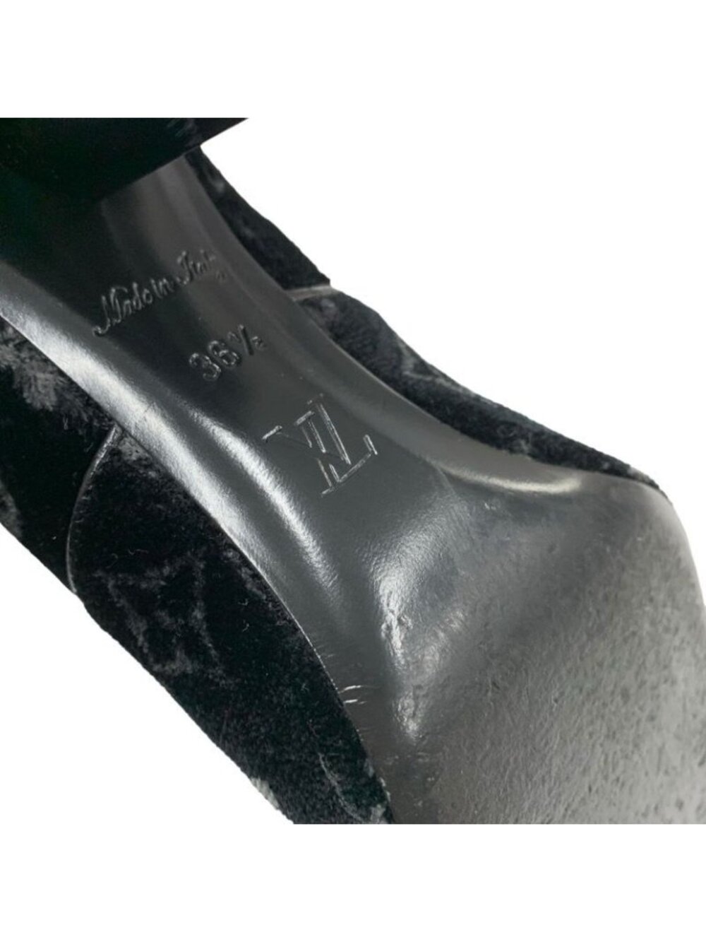 Louis Vuitton Silhouette Line Boots Short Shoes Velor Black Monogram - Picture 8 of 9